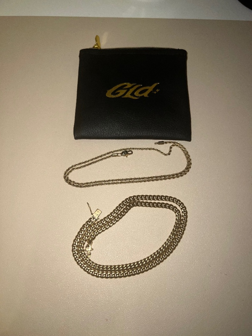 GLD 18k Gold Plated 20-Inch Chain Bundle (6mm Cuban Link + Rope Chain)
